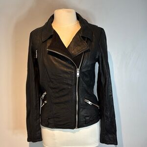 Maison Scotch lambskin leather biker jacket size M/L